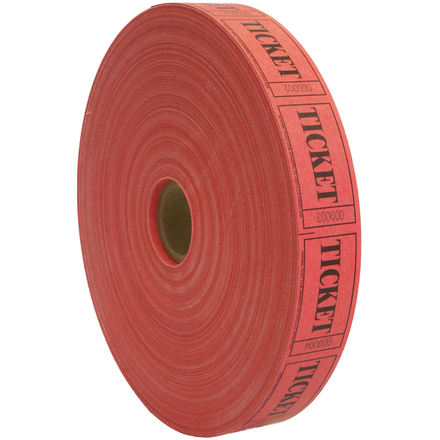 1" x 3/4" Red Single Ticket