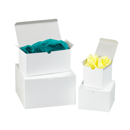7 x 7 x 7" White Gift Boxes