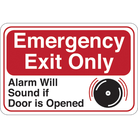 "Emergency Exit Only..." 6 x 9" Facility Sign